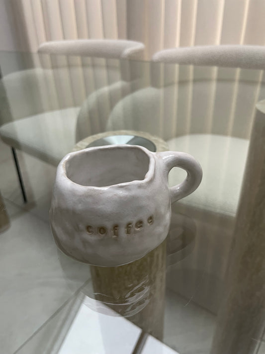 personalized, unstructured espresso mug "coffee"